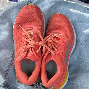 Hoka One One Women's Shoes - Orange and Gray